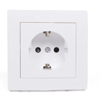 Afbeelding van Benson Wandcontactdoos Stopcontact met Randaarde Inbouw Wit