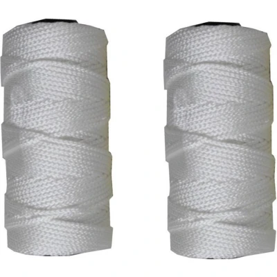 Afbeelding van 2x Bolletjes touw bouwlijn wit 50 meter x 1,8 mm Touwen