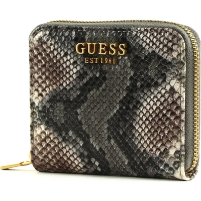 Afbeelding van GUESS Portemonnee Laurel SLG Small Zip Around Wallet Natural Multi Veelkleurig