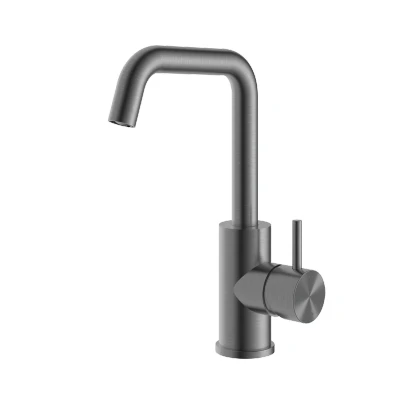 Afbeelding van HotBath Archie Wastafelmengkraan met draaibare uitloop, zonder waste Geborsteld Gunmetal PVD AR014BGP