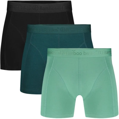 Afbeelding van Comfortabel &amp; Zijdezacht Bamboo Basics Boxershorts Rico (3 pack) Zwart, Petrol Lichtgroen Ton Sur S
