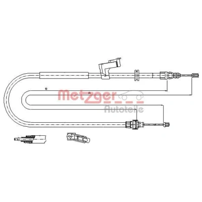 Afbeelding van METZGER 11.5494 Handremkabel Links achter 2070/1860 COFLE FORD: S Max Mk1, Galaxy Mk2 MPV