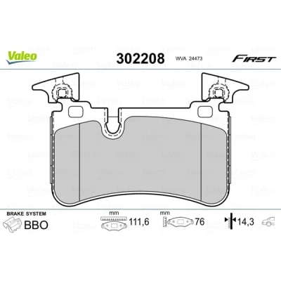 Afbeelding van Valeo Remblokset 302208