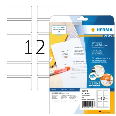 Afbeelding van Herma QR code etiketten, A4, 80 x 40 mm, wit, ondoorzichtig, permanent