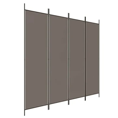 Afbeelding van vidaXL Kamerscherm met 4 panelen 200x200 cm stof antracietkleurig, scheidingswand, decoratief scherm, kamerafscheiding, ruimteverdeler