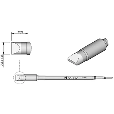 Afbeelding van JBC Tools C470004 soldeerpunt Beitelvorm, recht Grootte 1.5 mm Lengte soldeerpunt: 10 Inhoud: 1 stuk(s)