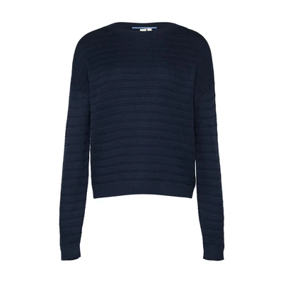 Afbeelding van QS MIT Strukturmuster Trui, Dames, Maat: Small, Tiefblau