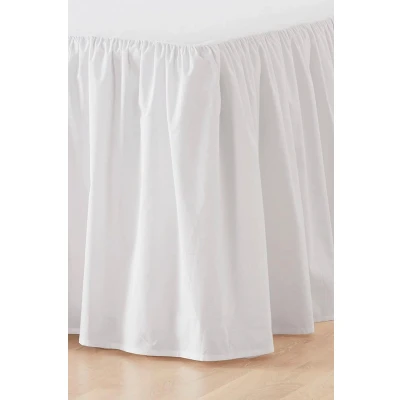 Afbeelding van Volant dekbedovertrek 60 cm biologische kwaliteit wit 140 x 200 Jotex Zack Corner Bed Skirt