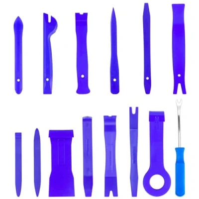 Afbeelding van Fousenuk 14 stuks demontagegereedschap voor de auto, blauw, gereedschap, sierlijstwiggen, bekledingsgereedschap, hefboomgereedschap, kunststof, hefboomgereedschap het verwijderen van autodeur,