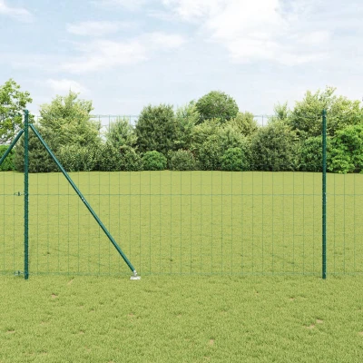 Afbeelding van vidaXL Euro Omheining met 7 Spijker Palen 1.6x10 m Gegalvaniseerd Staal Groen