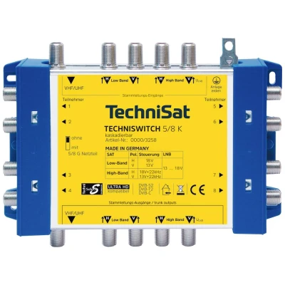 Afbeelding van TechniSat Techniswitch 5/8 K, Kaskade satelliet multiswitch cascade Ingangen (satelliet): 5 (4 / 1 terrestrisch) Aantal gebruikers: 8