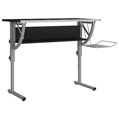 Afbeelding van Tekentafel 110x53x(58 87) cm bewerkt hout en staal zwart/grijs