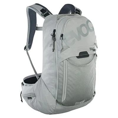 Afbeelding van EVOC TRAIL PRO SF 12l rugzak voor trailrijden &amp; racen, (lichtgewicht fietsrugzak, LITESHIELD PLUS rugbeschermer, compartiment 2l drinkblaas, maat: XS), steengrijs
