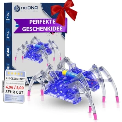Afbeelding van noDNA Robot voor kinderen, spinnenrobot om zelf te monteren, experimenten kinderen vanaf 8 jaar, robot, jongen, speelgoed, spin, cadeaus adventskalender