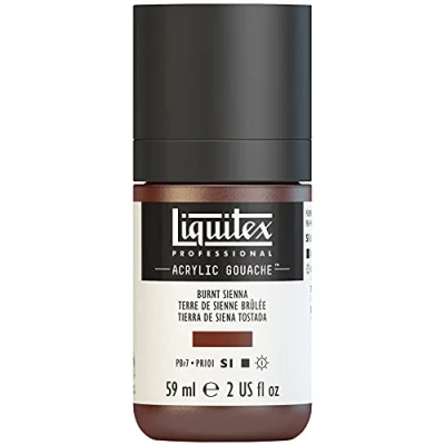 Afbeelding van Liquitex 2059127 Professional Acrylic Gouache, acrylverf met gouache eigenschappen, lichtecht, watervast 59ml Fles, Burnt Sienna