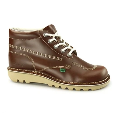 Afbeelding van Kickers Klassieke Kick Hi enkellaarzen voor heren, extra comfortabel, duurzaamheid, premium kwaliteit, donkerbruin, 41 EU
