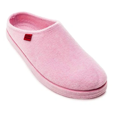 Afbeelding van Andrés Machado Sloffen Jongens/Sloffen Meisjes voor zomer/winter AM001 Buitenzijde in vilt/Rubber zool tegen uitglijden Roze, EU 39