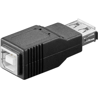 Afbeelding van USB A (v) B adapter USB2.0 / zwart