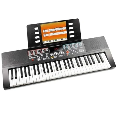 Afbeelding van Rockjam RJ540 54 keyboard piano met muziekstandaard, pianosticker en eenvoudig pianolessen