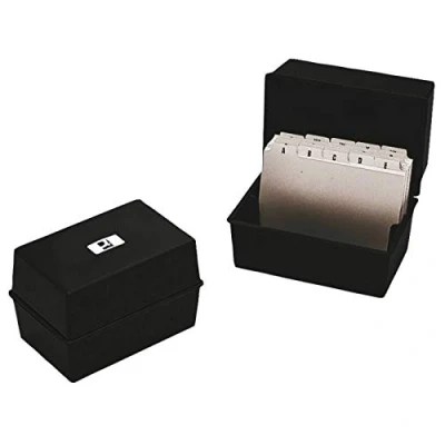 Afbeelding van Q Connect Kaartindex Box 152 x 102mm Zwart KF10010