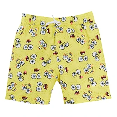 Afbeelding van SPONGEBOB SQUAREPANTS Zwemshorts voor kinderen met trekkoord in de taille strandshorts vakantie, Geel, 5 6 Jaren