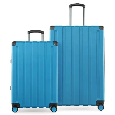 Afbeelding van Hauptstadtkoffer Q Damm hardcase trolley, TSA, 4 wielen, blauw, Koffer Set (M+L), Kofferset