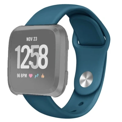 Afbeelding van Fitbit Versa 1 / 2 &amp; Lite siliconen bandje Maat: Large Blauwgroen