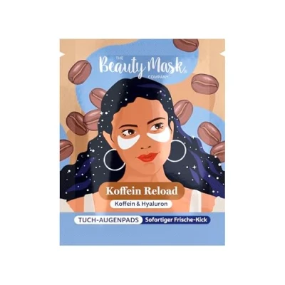 Afbeelding van The Beauty Mask Company Doek oogpads cafeïne reload oogverzorging voor een onmiddellijke frisse kick 1x zakje met twee pads