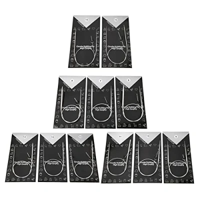 Afbeelding van 11 maten 43/65/80 cm roestvrij staal Circulaire breinaalden Weave Set Handcraft Sweater Handwerk Gereedschap Accessoires (80cm/31.5in)