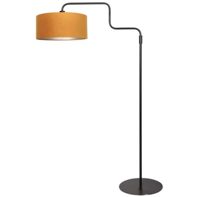 Afbeelding van Steinhauer Vloerlamp Bloeba zwart met oranje kap 4168ZW
