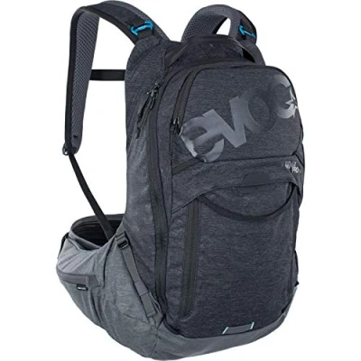 Afbeelding van EVOC TRAIL PRO 16l protector rugzak voor dagtochten &amp; trailrijden, fietsrugzak (rugzak met LITESHIELD PLUS rugprotector, extra licht, 3l hydratatie blaas compartiment, maat: S/M), zwart/koolstofgrijs