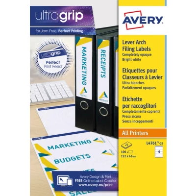 Afbeelding van Rugetiket Avery Zweckform breed 61x192mm zelfklevend wit