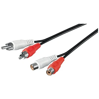 Afbeelding van Goobay Tulp stereo audio verlengkabel zwart 2,5 meter