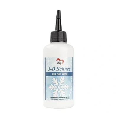 Afbeelding van 3 D sneeuw uit de tube decoratieve sneeuwpasta om te knutselen kunstsneeuw in praktische doseertube (150 ml)