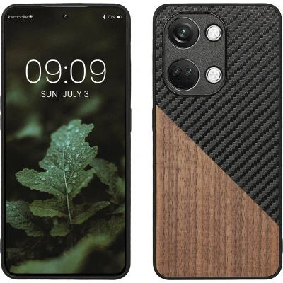 Afbeelding van kwmobile hoesje geschikt voor OnePlus Nord 3 5G Backcover in donkerbruin / zwart Smartphonehoesje design