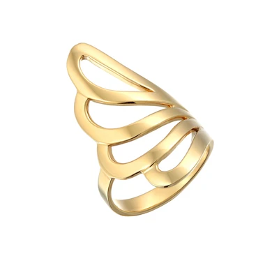 Afbeelding van Nenalina Dames Ring Statement Basis Golf Geo in 925 sterling zilver