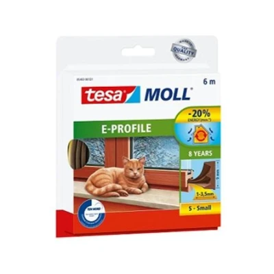 Afbeelding van Tochtstrip Tesa 6 meter (E profiel, Zelfklevend, Wit)