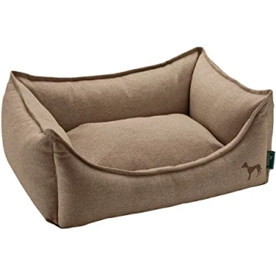 Afbeelding van HUNTER Livingston hondensofa, hondenbed, structuurstof, klassiek, L, bruin, 100 x 75 35 cm