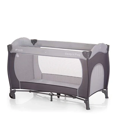 Afbeelding van Hauck 600740 Sleep N Play Go Plus Kinderbed, Incl. Wieltjes, Zijdelingse Ritssluiting, Vouwmatras En Tas, 120 x 60 cm, Grijs