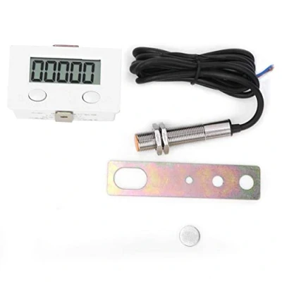 Afbeelding van BERM Counter met Sensor 0 99999, Magnetische Inductie, Metalen Sensor, 5 cijferige LCD Digitaal Display