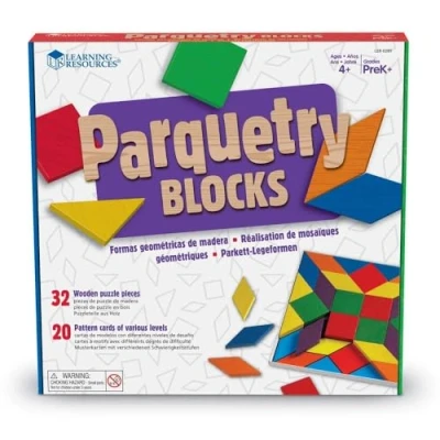 Afbeelding van Learning Resources Parket Blokken &amp; Kaart 32 Stuk Set