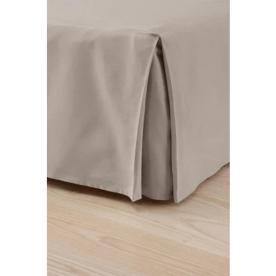 Afbeelding van Colour bedrok 100% hoogwaardig biologisch katoen grijsbeige 90 x 200 cm extra lange Jotex Corner Bed Skirt