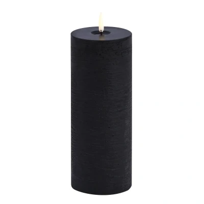 Afbeelding van Uyuni LED Rustieke Kaars Melted, Forest black Rustic 7,8x20cm