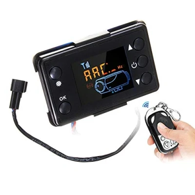 Afbeelding van 12 V auto verwarming LCD schakelaar controller, display voor lucht diesel parkeerverwarming, zwart met afstandsbediening