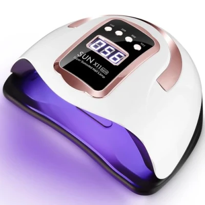 Afbeelding van UIHOL LED UV lamp voor nagels 280W, 66 stuks lampkralen Professionele nageldroger gelnagels, sneldrogende nagellamp met 4 timers LCD scherm en automatische sensor, thuis salonmanicure