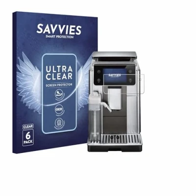 Afbeelding van Savvies Screenprotector voor DeLonghi PrimaDonna Aromatic ECAM630.75.TSM Folie Beschermfolie transparant (6 Stuks)