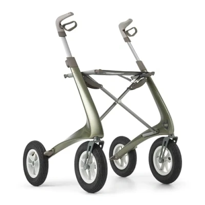 Afbeelding van byACRE Carbon Overland All Terrain rollator Grote luchtwielen Lichtgewicht bij slechts 6,7 kg Opvouwbaar en met zitting