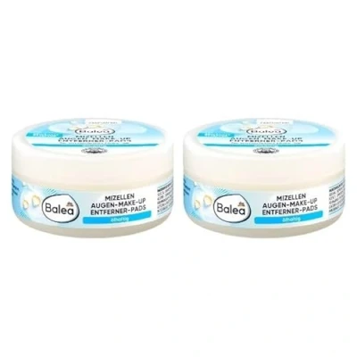 Afbeelding van Balea Oogmake up remover pads met waterdichte oliehoudend, verpakking van 2 stuks (2 x 50 stuks)