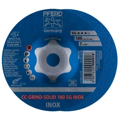 Afbeelding van Afbraamschijf Gebogen 180 Mm 22.23 Pferd Cc Grind Solid Sg Inox 64186180 10 Stuks
