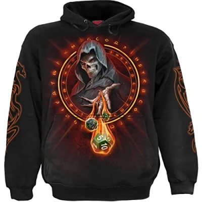 Afbeelding van Spiral Dungeon Master Trui met capuchon zwart XL 100% katoen Basics, Rock wear, Schedels